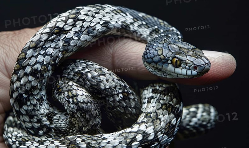 Water snake coiled around wrist AI generated