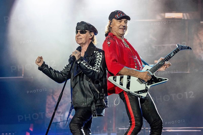 Singer Klaus Meine and guitarist Matthias Jabs from the band Scorpions at the Wacken Open Air in Wacken. The traditional metal festival will take place from 31 July to 2 August 2024