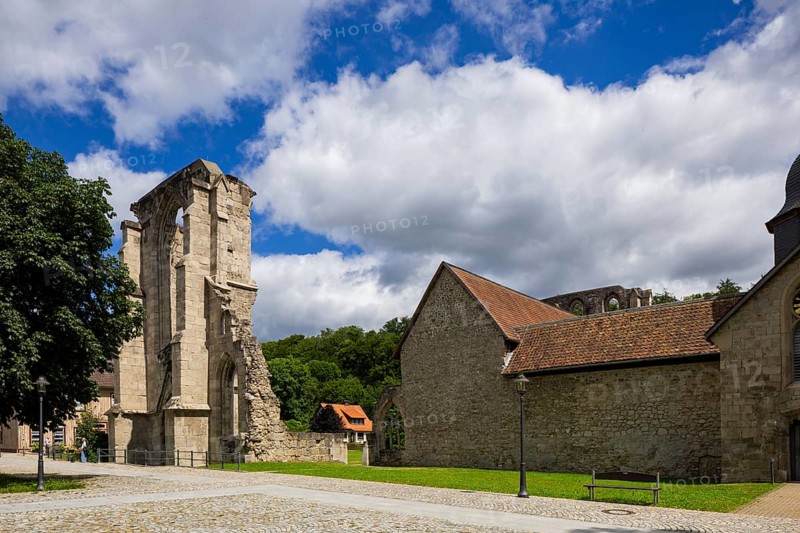 Walkenried Abbey is a former Cistercian abbey in Walkenried, situated on the southern edge of the Harz Mountains near the border triangle of Lower Saxony, Saxony-Anhalt and Thuringia. The building complex includes the ruins of the abbey church and the largely preserved Gothic cloister building. This was converted into the Walkenried Monastery Cistercian Museum in 2006. Since 2010, the monastery complex has been a UNESCO World Heritage Site as part of the Rammelsberg Mine, Goslar Old Town and Upper Harz Water Management Site, Walkenried Monastery, Walkenried, Lower Saxony, Germany, Europe