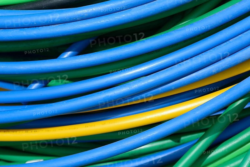Colourful background of electrical cables