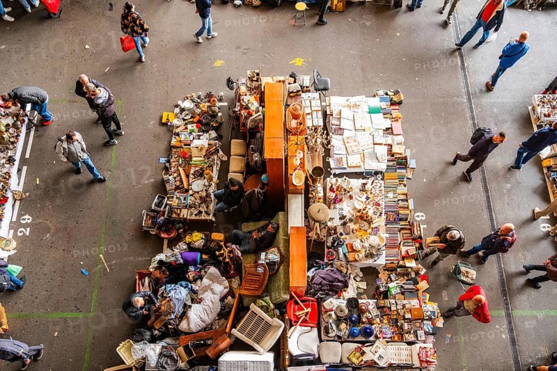 Flea market Mercat dels Encants in Barcelona, Spain, Europe