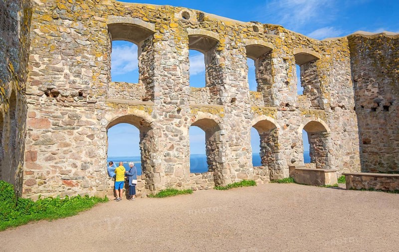 Brahehus castle ruins at Gränna, built by Per Brahe in 1637 and burnt down in 1708, Jönköping municipality, Smaland county, Sweden, Scandinavia, Europe