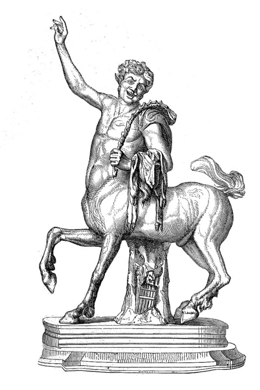 Centaur, Centaurus, Centauri, also centaur, is a hybrid of horse and human from Greek mythology, historical, digital reproduction of an original from the 19th century