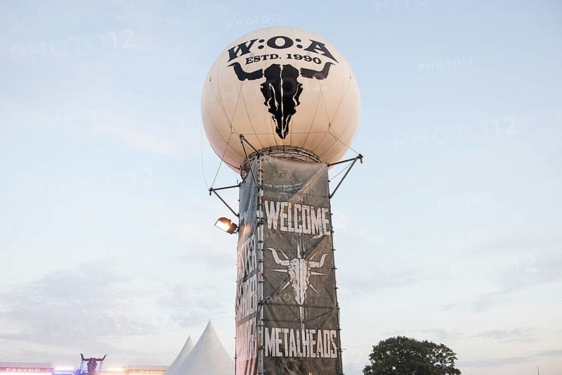 Balloon with the inscription W:O:A / Welcome Metalheads at the Wacken Open Air in Wacken. The traditional metal festival will take place from 31 July to 3 August 2024