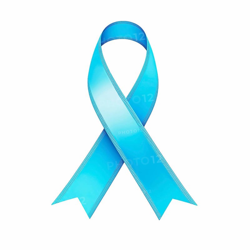 Light blue ribbon over a transparent background. Symbol of prostate cancer and trisomy awareness. AI generated