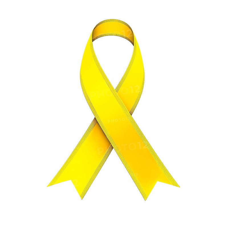 Yellow ribbon over a transparent background. Symbol of bladder cancer, endometriosis, and suicide prevention. AI generated