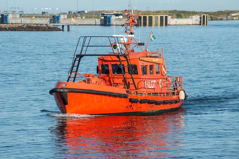 Pilot boat in Ystad harbor, Skane county, Baltic Sea, Sweden, Scandinavia, Europe