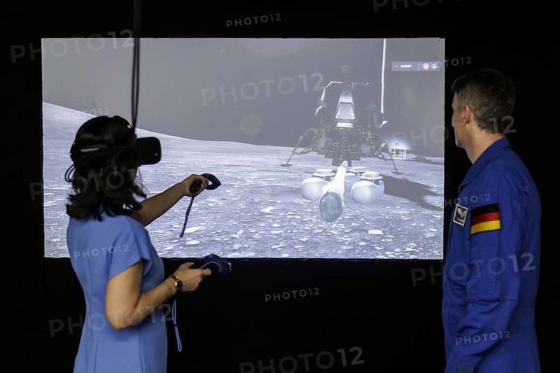 Annalena Bärbock (Alliance 90/The Greens), Federal Foreign Minister, and Matthias Maurer, German astronaut, pictured during a visit to the European Astronaut Centre of the European Space Agency (ESA) during the Foreign Minister's trip to Germany in Troisdorf, 30.07.2024