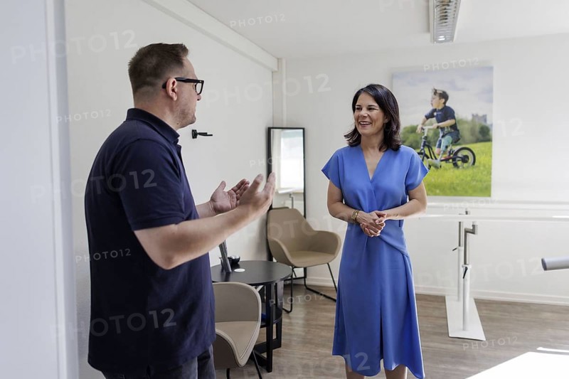 Annalena Bärbock (Bündnis 90/Die Grünen), Federal Foreign Minister, photographed during a visit to the federal base of TSV Bayer 04 Leverkusen e.V. Fritz-Jacobi athletics facility during the Foreign Minister's trip to Germany in Leverkusen, 30 July 2024
