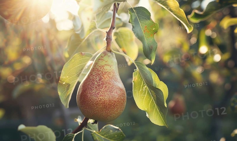 Close-up of a perfectly shaped pear AI generated