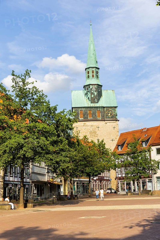 Osterode am Harz is a medium-sized town and independent municipality in the south-east of the state of Lower Saxony in the district of Göttingen on the south-western edge of the Upper Harz Mountains. Kornmarkt, Church of St Ägidien, Osterode, Osterode, Lower Saxony, Germany, Europe