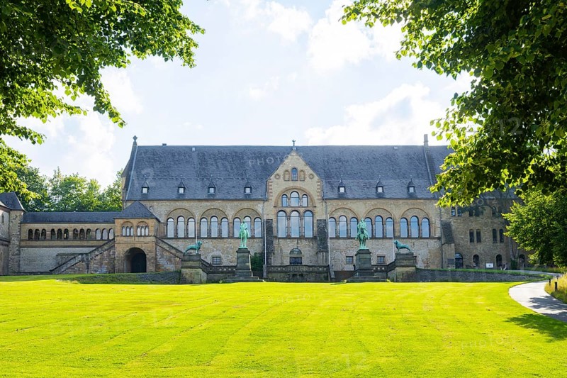 The imperial palace of Goslar covers an area of around 340 by 180 metres, situated at the foot of the Rammelsberg in the south of the town of Goslar, on which the imperial house, the former collegiate monastery St. Simon and Judas, the palace chapel of St. Ulrich and the Church of Our Lady are or were located. The imperial palace, built between 1040 and 1050 under Henry III, is a unique monument to secular architecture. For over 200 years, German and European history was written here at numerous imperial and court conventions, Kaiserpfalz Goslar, Goslar, Lower Saxony, Germany, Europe