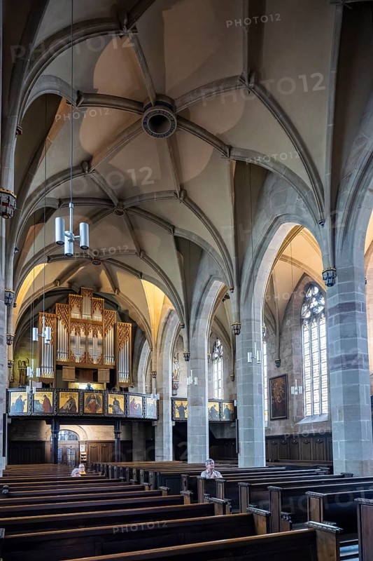 The Protestant-Lutheran church of St Servatius is one of the main churches in Duderstadt and the Untereichsfeld in the district of Göttingen in Lower Saxony, alongside the Roman Catholic basilica and provost church of St Cyriacus. It forms the western, lower end of Marktstrasse, which widens out here like a square, and is therefore also known in the town as the Unterkirche, Duderstadt, Duderstadt, Lower Saxony, Germany, Europe