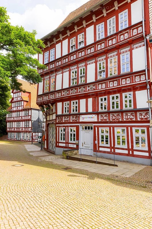 Duderstadt is a town and independent municipality in the district of Göttingen in south-eastern Lower Saxony. The predominantly medieval townscape is characterised by around 600 town houses of various styles - mainly half-timbered houses, Tabaluga Haus, Duderstadt, Duderstadt, Lower Saxony, Germany, Europe