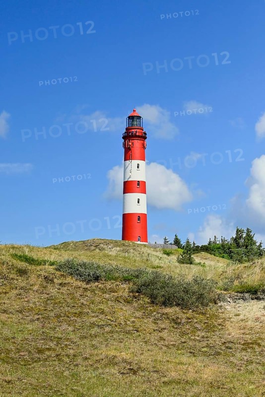Amrum lighthouse on large dune, Wittdün, Amrum, North Frisian Island, North Frisia, Schleswig-Holstein, Germany, Europe