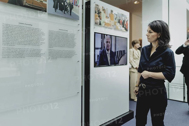 Annalena Bärbock (Alliance 90/The Greens), Federal Foreign Minister, photographed during a visit to the International Tribunal for the Law of the Sea during the Foreign Minister's trip to Germany in Hamburg, 26 July 2024. /