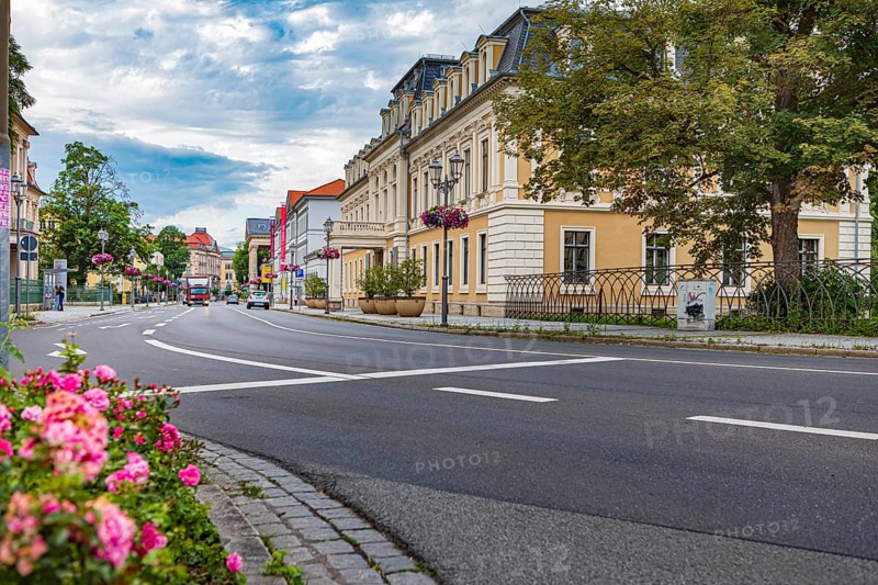 Bernhardstrasse in Meiningen, Thuringia, Germany, Europe