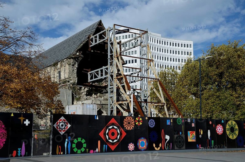 CHRISTCHURCH, NEW ZEALAND, APRIL 20, 2018: The iconic Anglican Cathedral remains a ruin in Christchurch, South Island, New Zealand, since the earthquake of 22-2-2011, Oceania