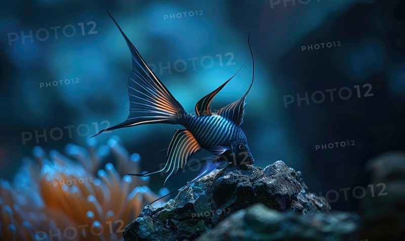 Angelfish in the water closeup AI generated