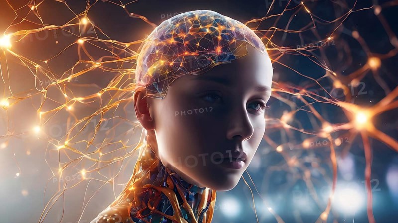 Brain concept background. creative thinking idea to problem solving concept. Virtual brain and connection line network education concept.creative thinking idea innovation strategy. AI generated image