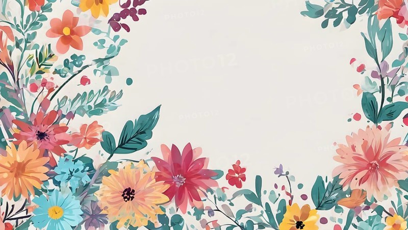 Floral brochure design template with copyspace. Abstract modern floral background design template. AI generated image