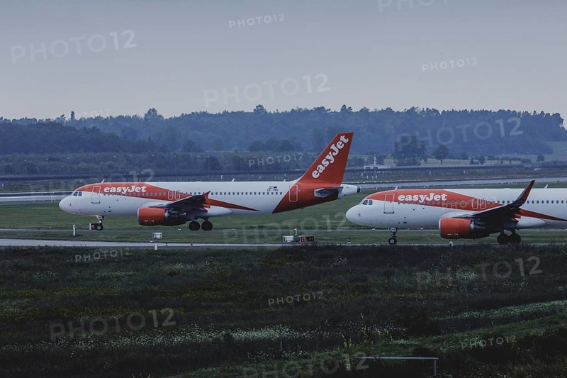 Two aircraft of the low-cost airline easyjet, photographed at Berlin Brandenburg Airport 'Willy Brandt'Äô (BER) in Schönefeld, 08/08/2024