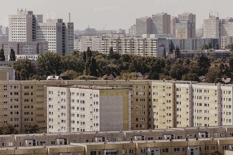 Blocks of flats, photographed in Berlin, 07/08/2024