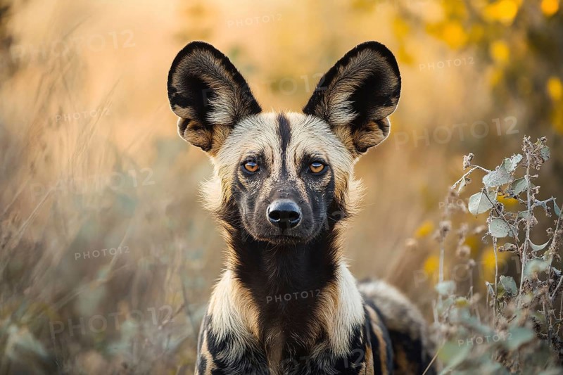 Portrait of African wild dog. Generatve Ai, AI generated
