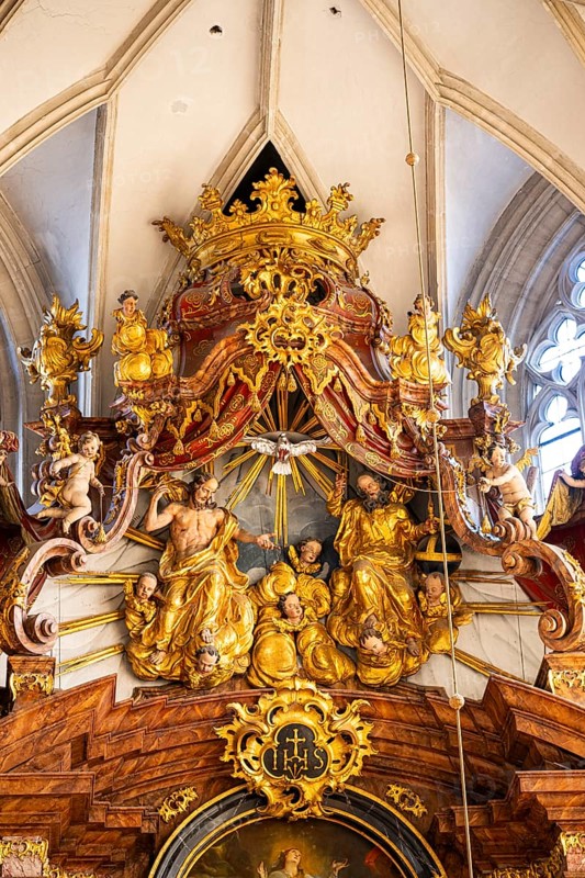 Church ('Piaristenkirche Unsere liebe Frau') in the historic old town of Krems an der Donau, Austria, Europe