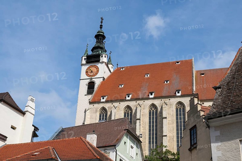 Church ('Piaristenkirche Unsere liebe Frau') in the historic old town of Krems an der Donau, Austria, Europe