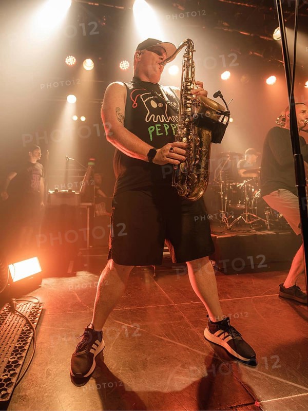 Pete (J.R.) Wasilewski, saxophonist of Less Thank Jake live at Berlin SO36 on 31.07.2024