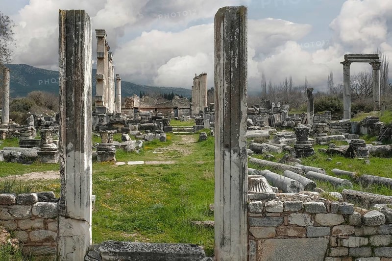 Excavation site site of the ancient city of Aphrodisias, Temple of Aphrodite, today's city of Geyre, Karacasu, Aydin, Western Turkey, Turkey, Asia