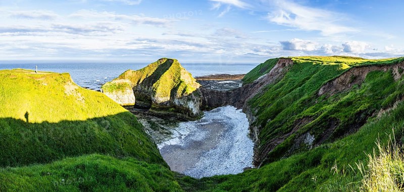 Cliffs over Flamborough Seawatch Observatory, Flamborough, Yorkshire, England, United Kingdom, Europe