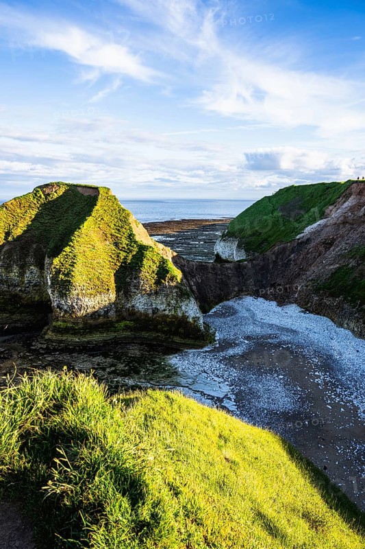 Cliffs over Flamborough Seawatch Observatory, Flamborough, Yorkshire, England, United Kingdom, Europe