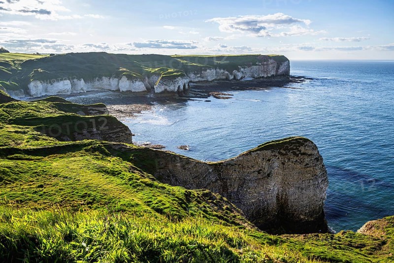 Cliffs over Flamborough Seawatch Observatory, Flamborough, Yorkshire, England, United Kingdom, Europe