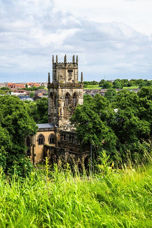 All Saints Church in Pontefract, Ruins, West Yorkshire, England, United Kingdom, Europe