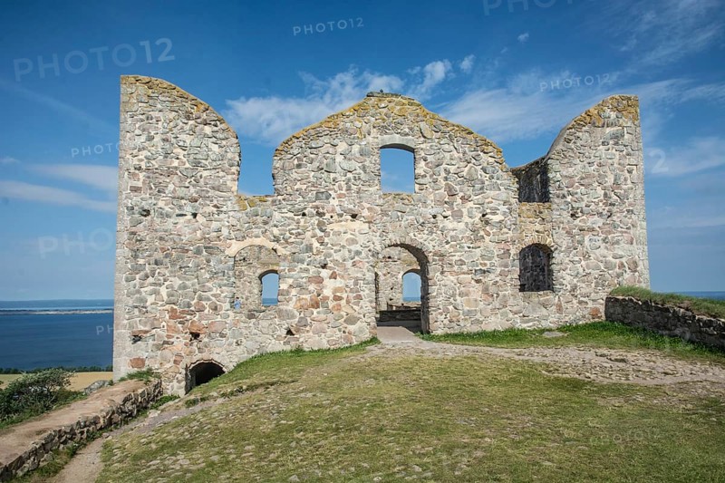 Brahehus castle ruins at Gränna, built by Per Brahe in 1637 and burnt down in 1708, Jönköping municipality, Smaland county, Sweden, Scandinavia, Europe