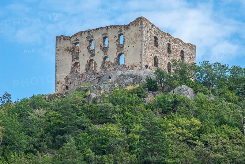 Brahehus castle ruins at Gränna, built by Per Brahe in 1637 and burnt down in 1708, Jönköping municipality, Smaland county, Sweden, Scandinavia, Europe