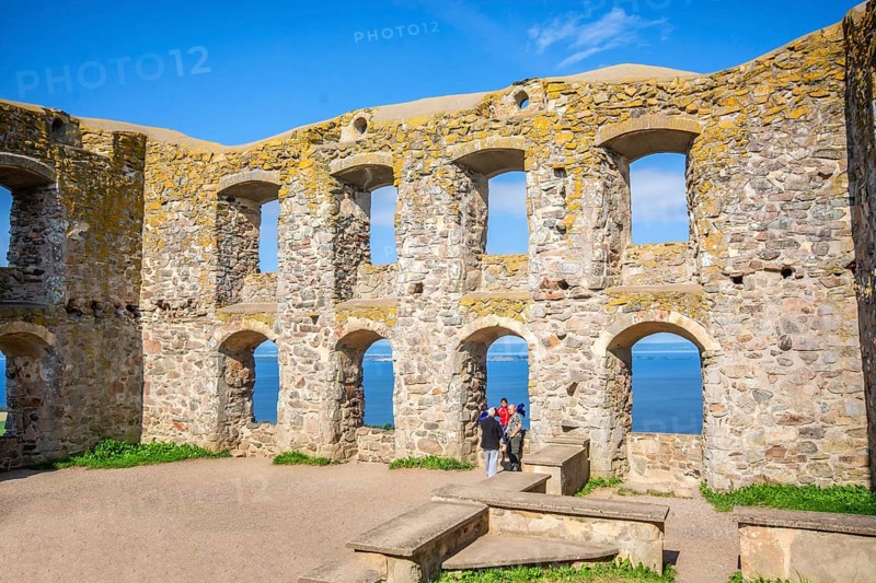 Brahehus castle ruins at Gränna, built by Per Brahe in 1637 and burnt down in 1708, Jönköping municipality, Smaland county, Sweden, Scandinavia, Europe