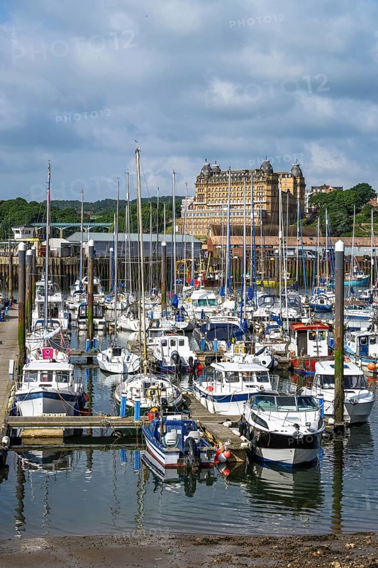 Marina and Harbour over Vincent Pier, Scarborough, North Yorkshire, England, United Kingdom, Europe