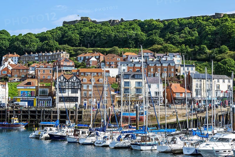 Marina and Harbour over Vincent Pier, Scarborough, North Yorkshire, England, United Kingdom, Europe
