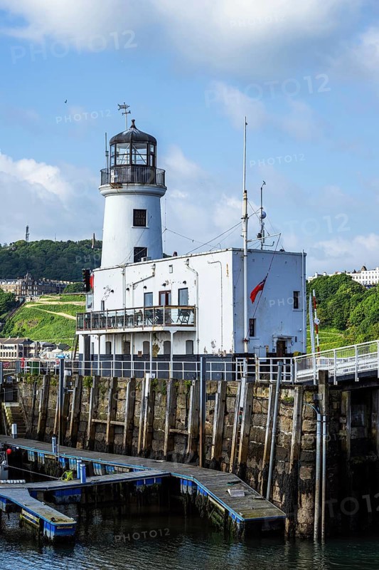 Scarborough Lighthouse and Harbour, Vincent Pier, Scarborough, North Yorkshire, England, United Kingdom, Europe