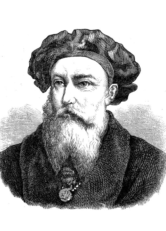 Dom Vasco da Gama, around 1469, 24 December 1524, a Portuguese navigator and discoverer of the sea route around the Cape of Good Hope to India as well as the 2nd Viceroy of Portuguese India, Historical, digital reproduction of an original from the 19th century