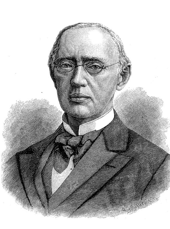 Friedrich Theodor Frerichs, since 1884 von Frerichs, 24 March 1819, 14 March 1885, was a German internist and pathologist. He is considered the founder of experimental clinical medicine, Historical, digital reproduction of an original from the 19th century