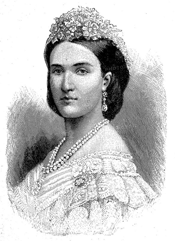 Marie Charlotte Amelie Augustine Victoire Clementine Leopoldine of Belgium, later Carlota of Mexico, 7 June 1840, 19 January 1927, a Belgian princess and through her marriage to Maximilian I Archduchess of Austria and Empress of Mexico, Historical, digital reproduction of an original from the 19th century