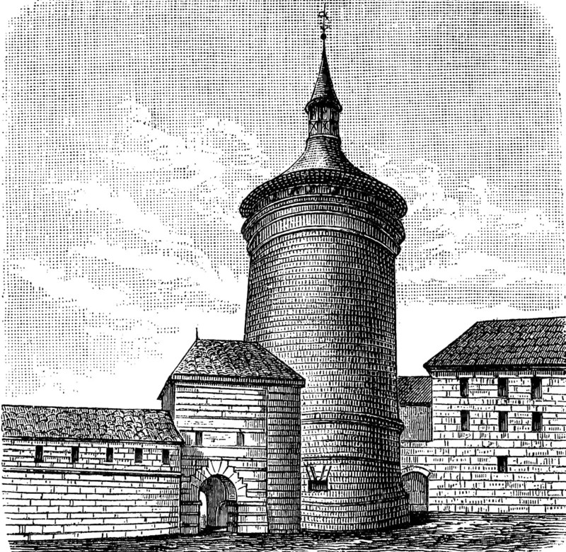 Wall tower in Nuremberg, Bavaria, Germany, end of the 15th century, illustration from 1890, historical, digital reproduction of an original from the 19th century, Europe