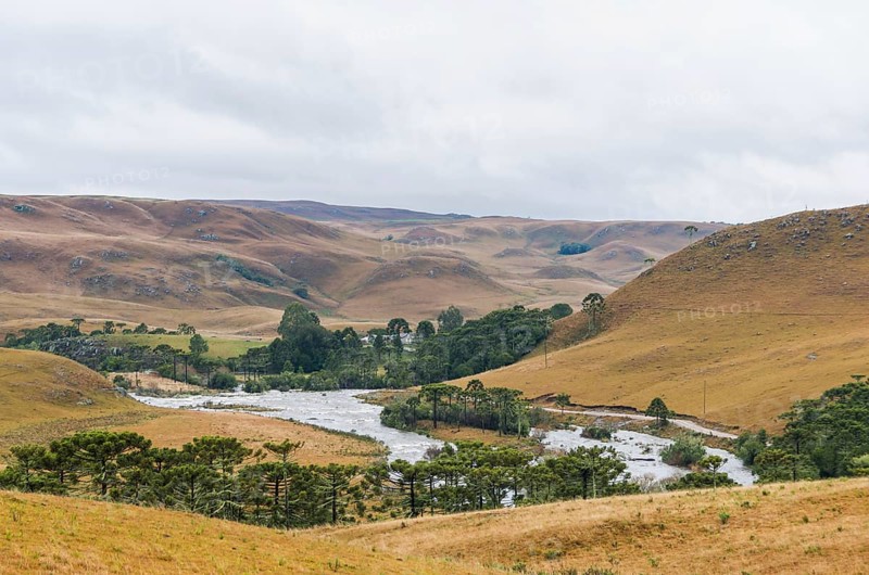 Beautiful view of the Silveira River in the State of Rio Grande do Sul, Brazil, South America