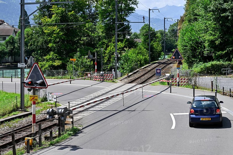 Barriere railway crossing, Interlaken, Switzerland, Europe