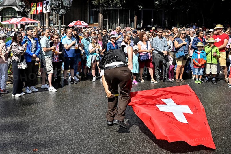 Flag waving Swiss flag