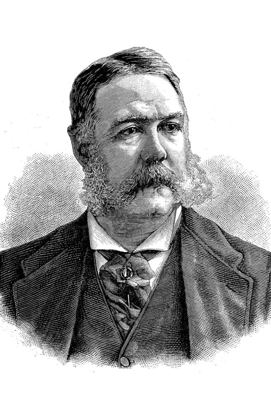 Chester Alan Arthur, 5 October 1829, 18 November 1886, Vice President from 4 March to 20 September 1881 and subsequently the 21st President of the United States until 4 March 1885, Historical, digital reproduction of an original 19th century artwork